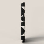 Mid Century Modern Abstract Pattern Black And Cream White iPhone Case Gallery Image 2