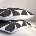 Mid Century Modern Abstract Pattern Black And Cream White Pillow Sham Gallery Image 3