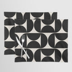 Mid Century Modern Abstract Pattern Black And Cream White Placemat Gallery Image 1