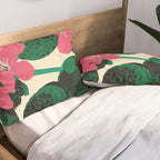 Azalea Blossoms with Jade Leaves Pillow Sham Gallery Image 2