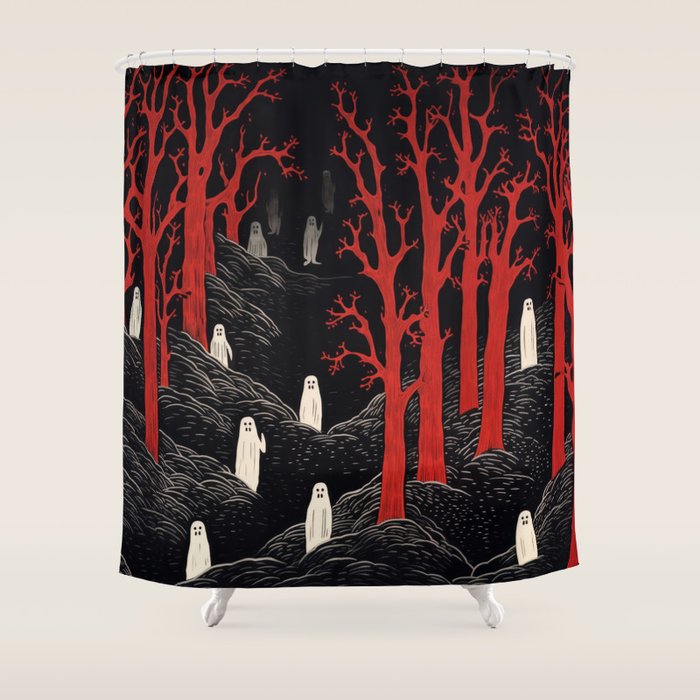 Haunted Ghost Forest  Shower Curtain Gallery Image 1