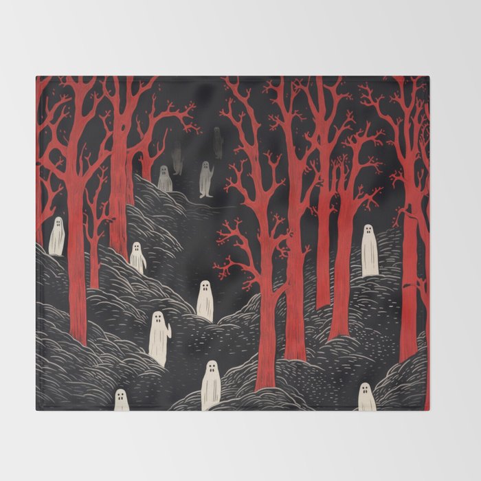 Haunted Ghost Forest  Throw Blanket Gallery Image 2
