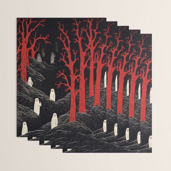 Haunted Ghost Forest  Wrapping Paper Gallery Image 3