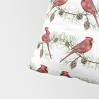 Christmas Red Cardinal Bird and Pine Watercolor Pillow Sham Gallery Image 4