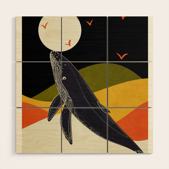 Abstract Whale 2 Wood Wall Art Gallery Image 1