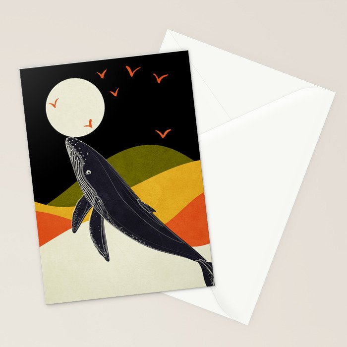 Abstract Whale 2 Stationery Card Gallery Image 2