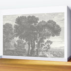 Beaux Arbres (Beautiful Trees), Warm Gray on Vanilla Snow Wall Mural Gallery Image 2