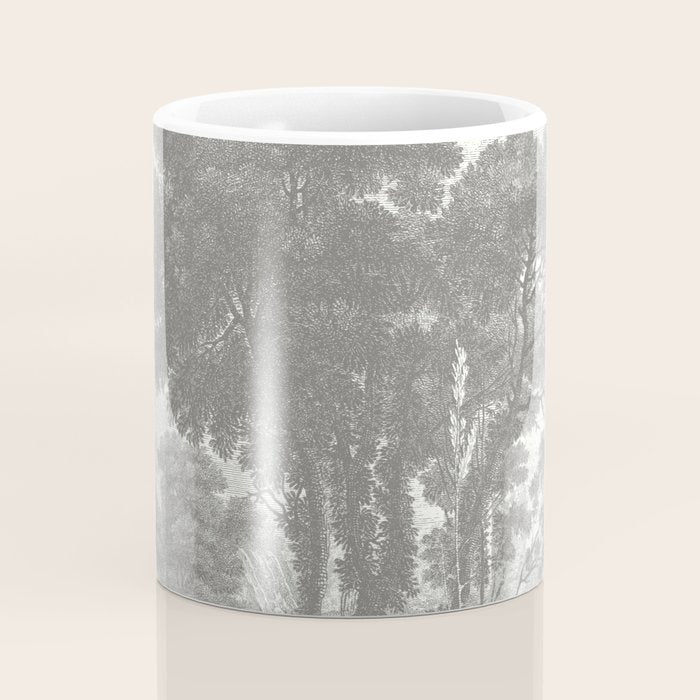 Beaux Arbres (Beautiful Trees), Warm Gray on Vanilla Snow Coffee Mug Gallery Image 4