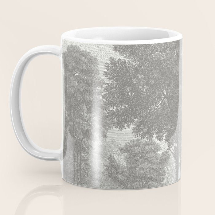 Beaux Arbres (Beautiful Trees), Warm Gray on Vanilla Snow Coffee Mug Gallery Image 3