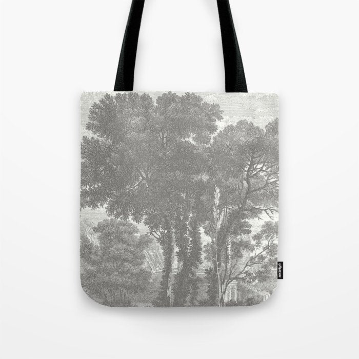 Beaux Arbres (Beautiful Trees), Warm Gray on Vanilla Snow Tote Bag Gallery Image 1