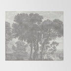 Beaux Arbres (Beautiful Trees), Warm Gray on Vanilla Snow Throw Blanket Gallery Image 2