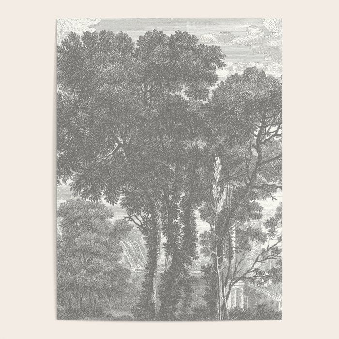 Beaux Arbres (Beautiful Trees), Warm Gray on Vanilla Snow Poster Gallery Image 1