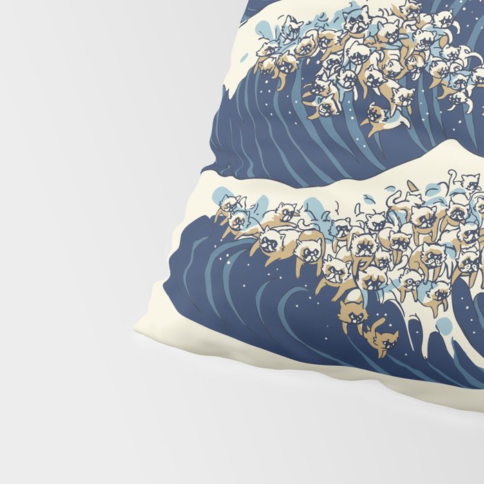 The Great Wave Of  Cat Pillow Sham Gallery Image 4
