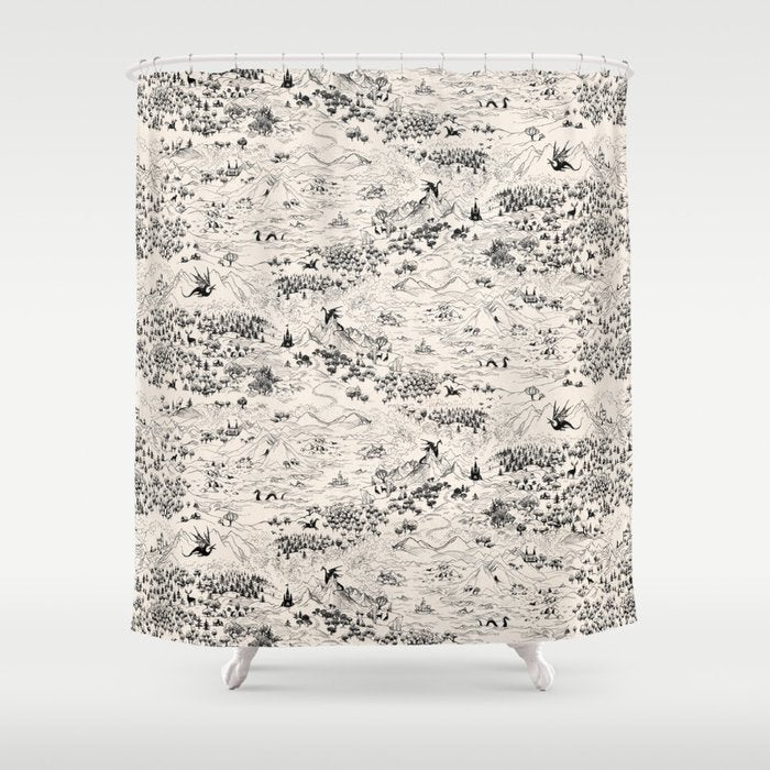 Dragons of the Magic Land Shower Curtain Gallery Image 1