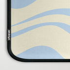 Modern Retro Liquid Swirl Abstract Pattern Light Baby Blue and Cream  Laptop Sleeve Gallery Image 3