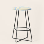 Modern Retro Liquid Swirl Abstract Pattern Light Baby Blue and Cream  Stool Gallery Image 1