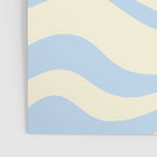 Modern Retro Liquid Swirl Abstract Pattern Light Baby Blue and Cream  Poster Gallery Image 3
