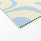 Modern Retro Liquid Swirl Abstract Pattern Light Baby Blue and Cream  Welcome Mat Gallery Image 2