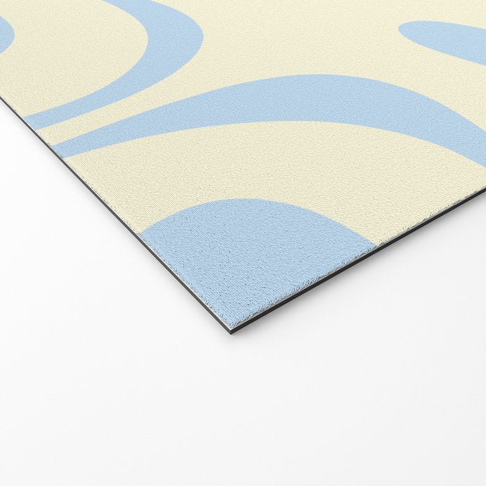 Modern Retro Liquid Swirl Abstract Pattern Light Baby Blue and Cream  Welcome Mat Gallery Image 2
