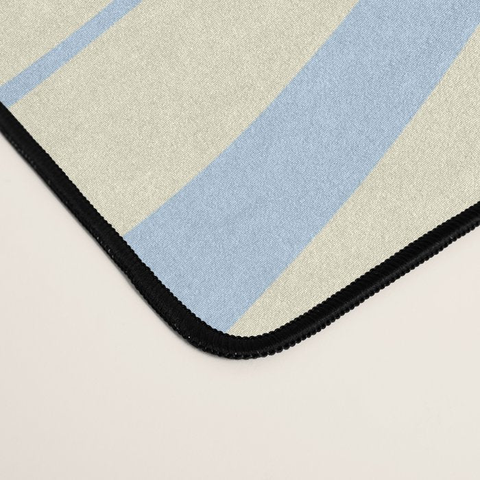 Modern Retro Liquid Swirl Abstract Pattern Light Baby Blue and Cream  Desk Mat Gallery Image 4