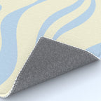 Modern Retro Liquid Swirl Abstract Pattern Light Baby Blue and Cream  Rug Gallery Image 4