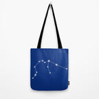 Aquarius Zodiac Star Constellation Line Art Dark Blue Tote Bag Gallery Image 2