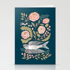 Peony Garden Dove Stationery Card Gallery Image 2