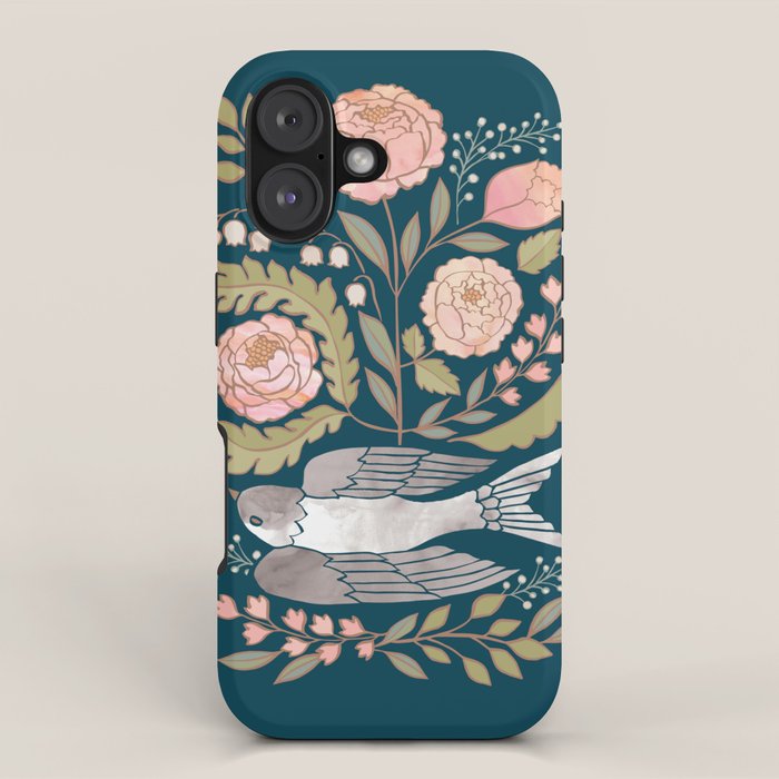 Peony Garden Dove iPhone Case Gallery Image 1