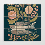 Peony Garden Dove Wood Wall Art Gallery Image 1