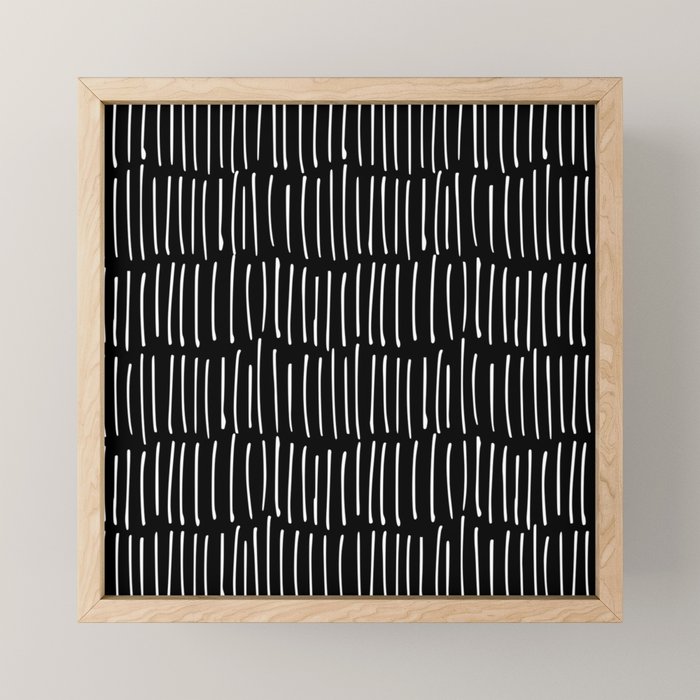 Black and White Minimal Stripe Mini Art Print Gallery Image 1