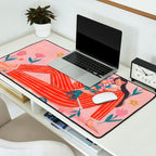 Modern Woman with Flowers Desk Mat Gallery Image 2