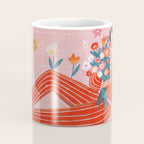 Modern Woman with Flowers Coffee Mug Gallery Image 4