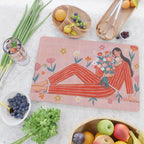 Modern Woman with Flowers Cutting Board Gallery Image 2