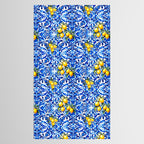 Blue Italian majolica baroque lemon art Tablecloth Gallery Image 2