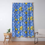 Blue Italian majolica baroque lemon art Window Curtain Gallery Image 5