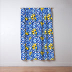 Blue Italian majolica baroque lemon art Window Curtain Gallery Image 3
