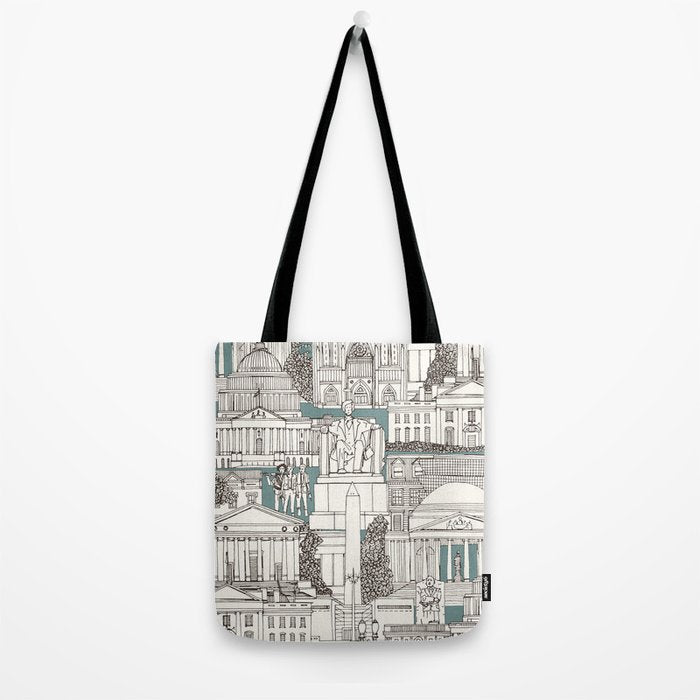 Washington DC toile juniper Tote Bag Gallery Image 2