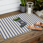 Christmas Stocking Blue Outdoor Rug Gallery Image 2