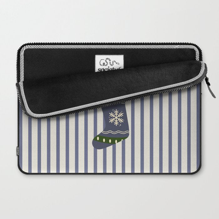 Christmas Stocking Blue Laptop Sleeve Gallery Image 2