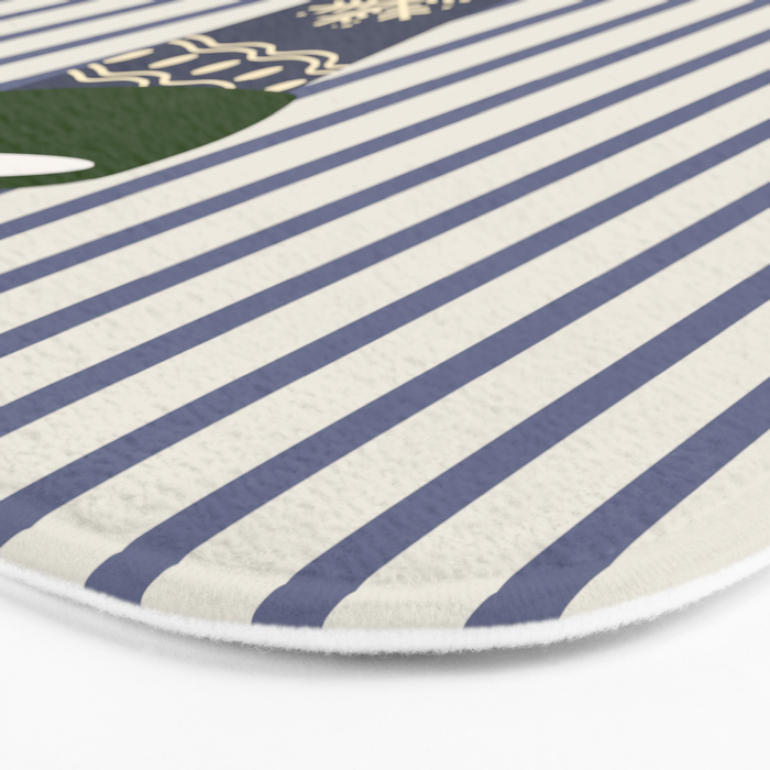 Christmas Stocking Blue Bath Mat Gallery Image 3