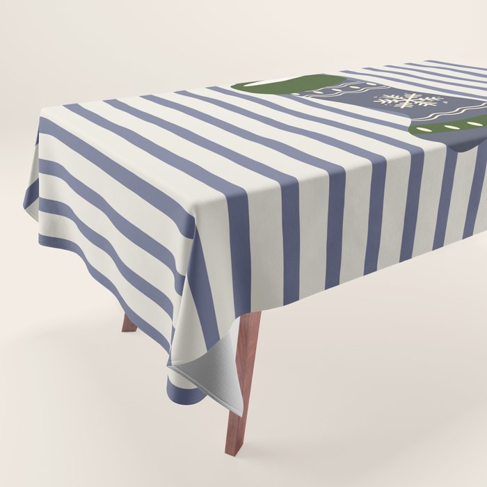 Christmas Stocking Blue Tablecloth Gallery Image 1