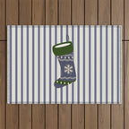 Christmas Stocking Blue Outdoor Rug Gallery Image 1