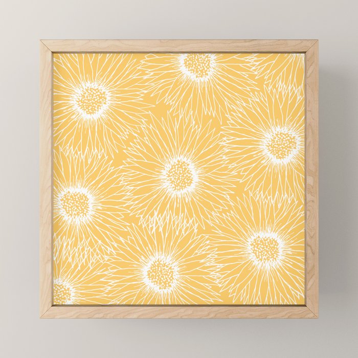 Yellow Sunflowers Line Art Mini Art Print Gallery Image 1
