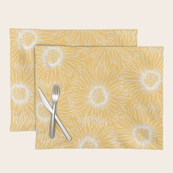 Yellow Sunflowers Line Art Placemat Gallery Image 1