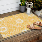 Yellow Sunflowers Line Art Outdoor Rug Gallery Image 2