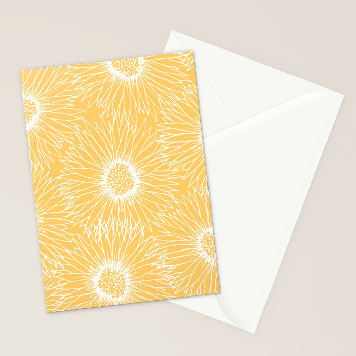 Yellow Sunflowers Line Art Stationery Card Gallery Image 2