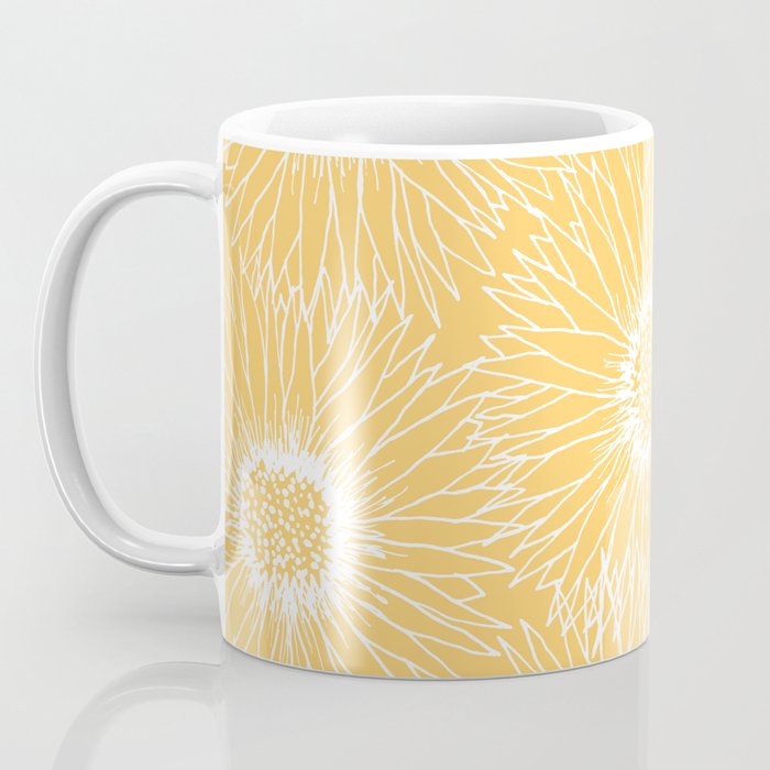 Yellow Sunflowers Line Art Coffee Mug Gallery Image 3