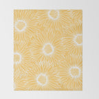 Yellow Sunflowers Line Art Throw Blanket Gallery Image 2