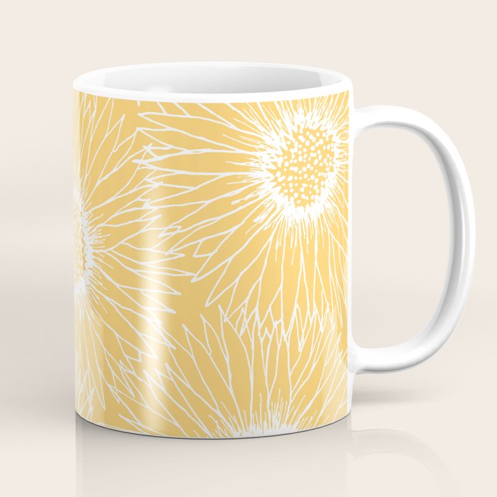 Yellow Sunflowers Line Art Coffee Mug Gallery Image 1