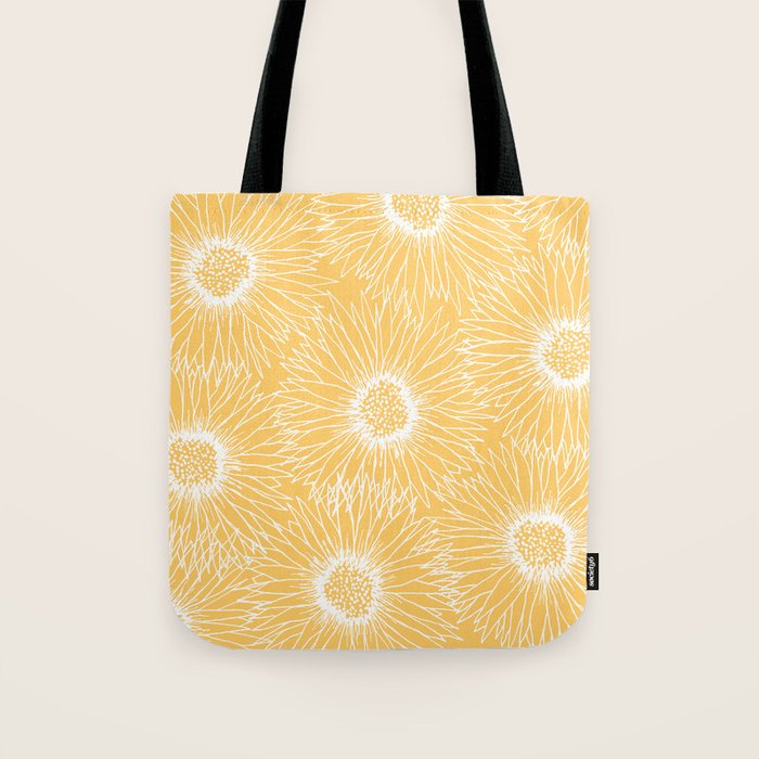 Yellow Sunflowers Line Art Tote Bag Gallery Image 1